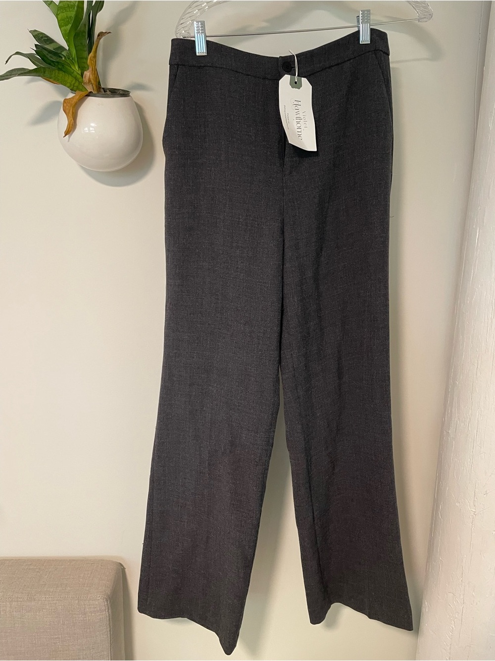 Women's Dark Gray Wide-Leg Dress Pantsu
